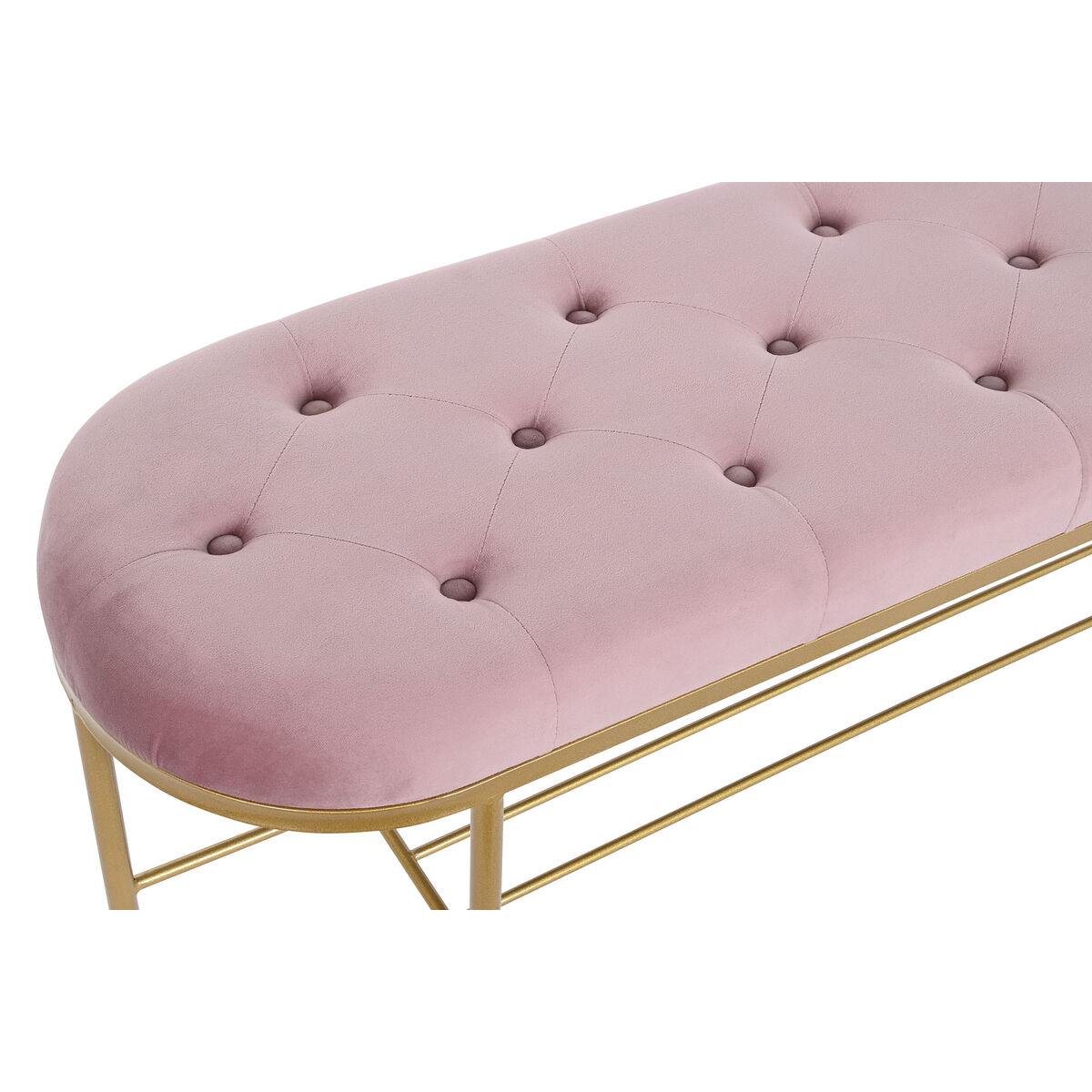 Taburete DKD Home Decor 100 x 35 x 40 cm Rozā Bronza Metāls